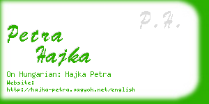 petra hajka business card